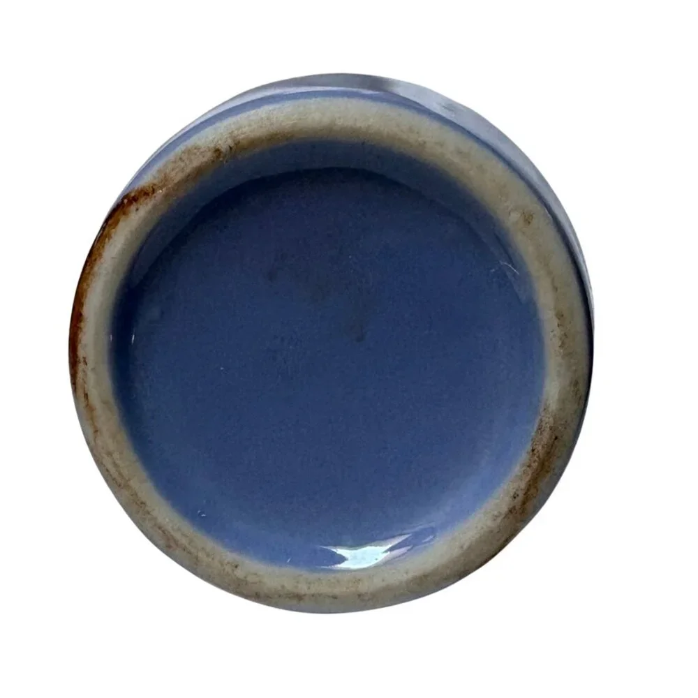 Glossy Blue Ceramic Vase – 7" Tall, Minimalist Elegance - Picture 4 of 7